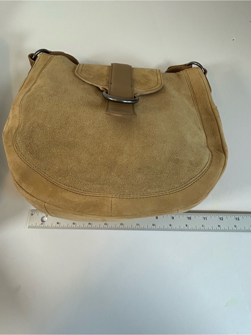 NWOT Gorgeous Lucky Brand Tan Suede Hobo Bag with Ring Accent - Picture 10 of 12